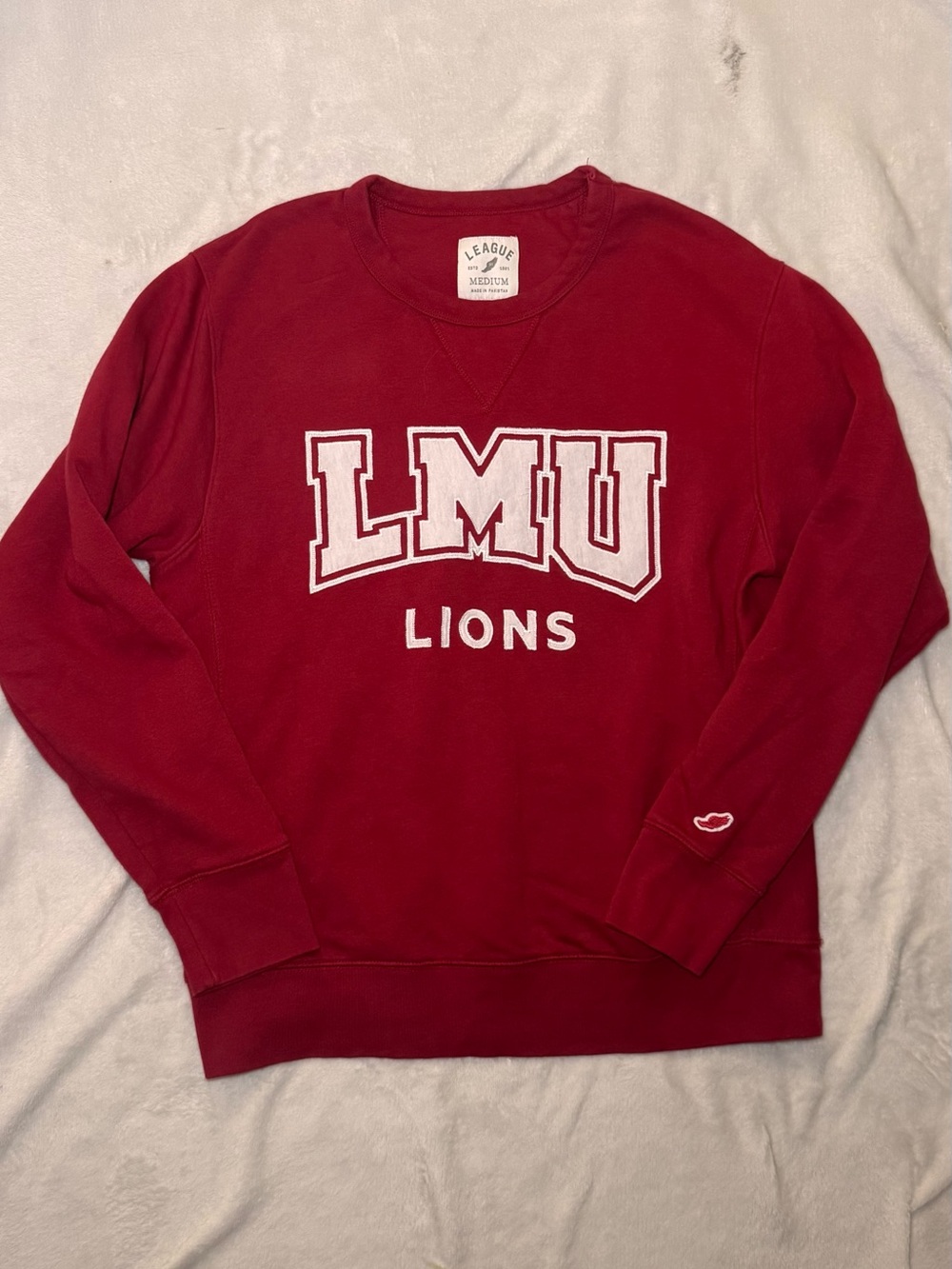 League Red LMU Lions Crewneck Sweatshirt